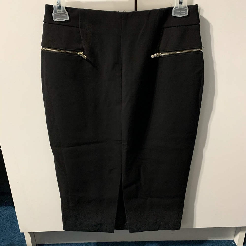 H&M Black Pencil Skirt With Zipper Detail